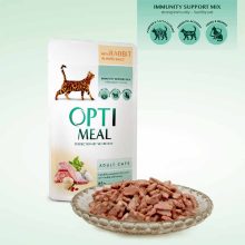 OPTIMEAL alutasakos macskaeledel Nyúl fehér szószban 85g