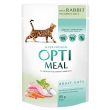 OPTIMEAL alutasakos macskaeledel Nyúl Répa zselében 85g