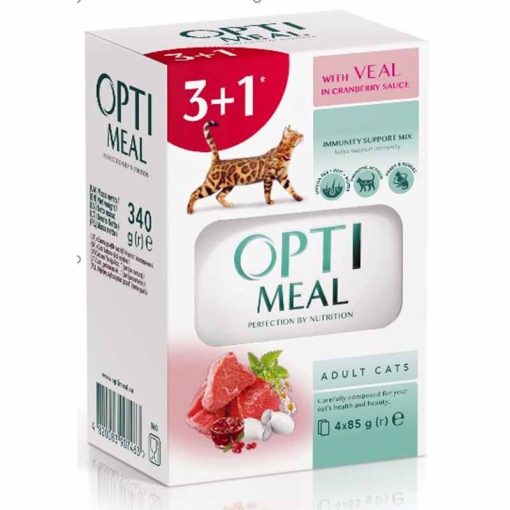 OPTIMEAL alutasakos macskaeledel MULTIPACK 4x85g (Set No3) Vegyes