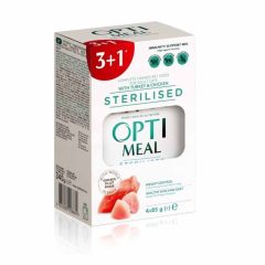   OPTIMEAL alutasakos macskaeledel MULTIPACK 4x85g Steril Pulyka és Csirkefilé mártásban