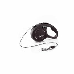 Flexi Classic kötélpóráz   XS 3m/8kg Fekete
