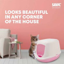 SAVIC macska WC fedeles Duchesse White-Pink 44.5x35.5x32cm