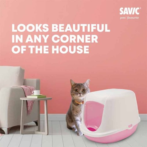 SAVIC macska WC fedeles Duchesse White-Pink 44.5x35.5x32cm
