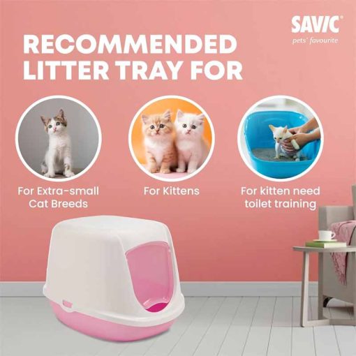 SAVIC macska WC fedeles Duchesse White-Pink 44.5x35.5x32cm