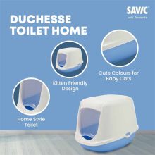 SAVIC macska WC fedeles Duchesse White-Blue 44.5x35.5x32cm