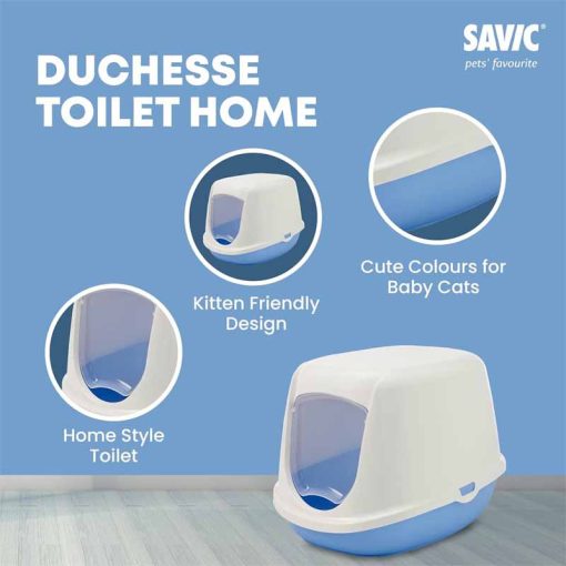 SAVIC macska WC fedeles Duchesse White-Blue 44.5x35.5x32cm