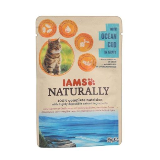 IAMS Naturally alutasakos 85g Szószban Adult Óceáni tőkehal