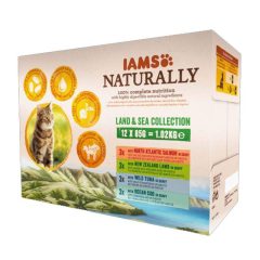   IAMS Naturally alutasakos MultiPack 12x85g Szószban Adult Land&Sea Collection