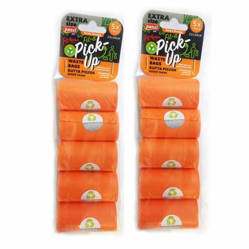 FITACTIVE ÜRÜLÉK Felszedő zacskó 22x30cm/5x15db narancssárga