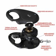 KT FITACTIVE automata póráz szalagos (M) Kék 5 méter kutyák részére