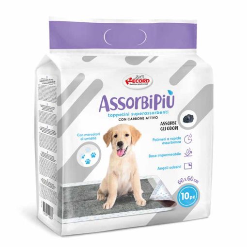 ASSORBIPIU kutyapelenka ACTIVE CARBON Szagmegkötő Aktívszénnel 60x60cm 10db