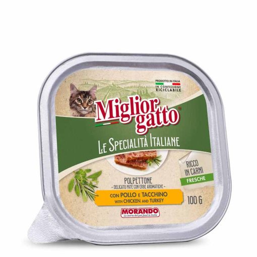 MIGLIORGATTO Cat pate 100g  Csirke, Pulyka