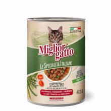 MIGLIORGATTO Cat 405g Marhahússal, Zöldségekkel és ízletes olasz fűszerekkel