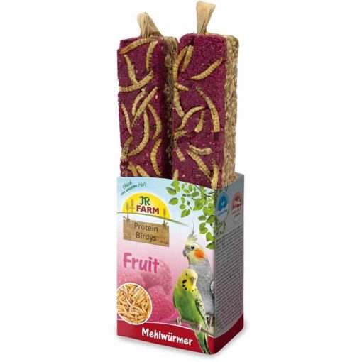 JR FARM csemege rúd Protein Birdys Fruit - mealworm 150g madaraknak