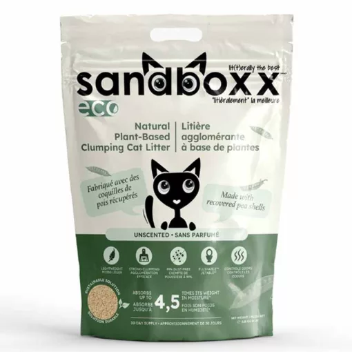 SANDBOXX ECO Ultra Prémium borsóhéj alapú macskaalom 4,5L/3,65kg Natur illatmentes