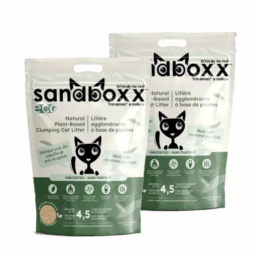 SANDBOXX ECO Ultra Prémium borsóhéj alapú macskaalom 4,5L/3,65kg Natur illatmentes