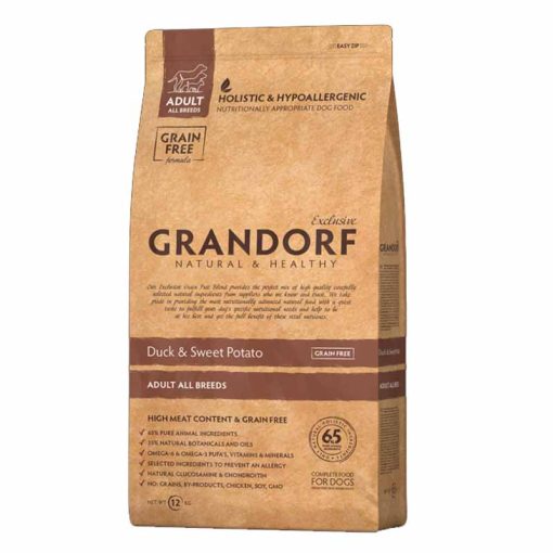 GRANDORF Dog Adult Duck and Sweet Potato Grain Free Medium&Maxi 10 Kg száraz kutyatáp
