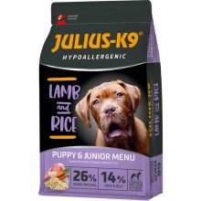 JULIUS K9 kutya Hypoallergenic Puppy&Junior Lamb and Rice bárány,rizs 12kg