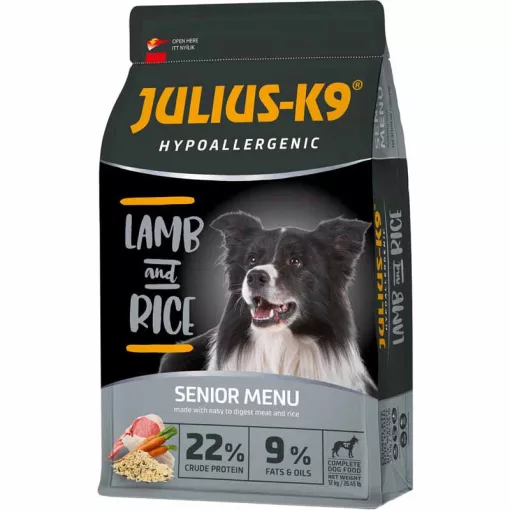 JULIUS K9 kutya Hypoallergenic Senior/Light Lamb and Rice bárány,rizs 12kg