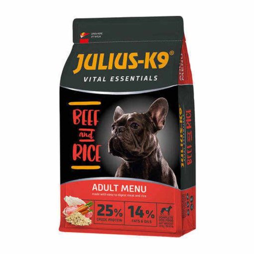 JULIUS K9 kutya Hypoallergenic Adult Vital Essentials Marha és Rizs 12kg