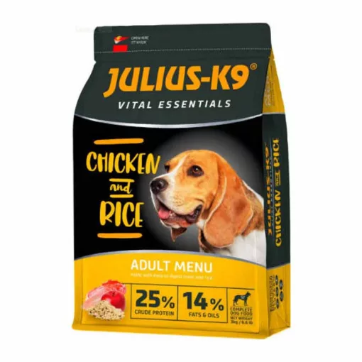 JULIUS K9 kutya Adult Vital Essentials Szárnyas és Rizs 12kg