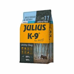   JULIUS K9 kutya Hypoallergenic Utility Dog Ault Wild boar berry 3kg