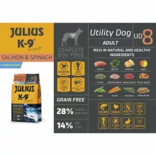 JULIUS K9 kutya Hypoallergenic Utility Dog Ault SMALL Salmon Spinach 10kg