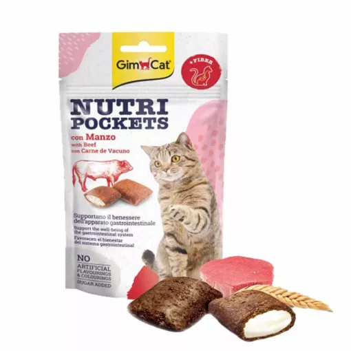 GIMCAT NUTRI POCKETS Marha&Malt 60g