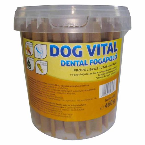 DOG VITAL Vödrös Jutalomfalat Dental Fogápoló Propolisszal És Vaniliával 460g