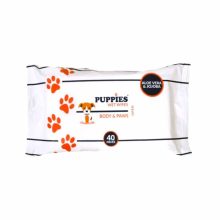 PUPPIES törlőkendő 40db Body&Paws Nedvestörlőkendő 20x16cm