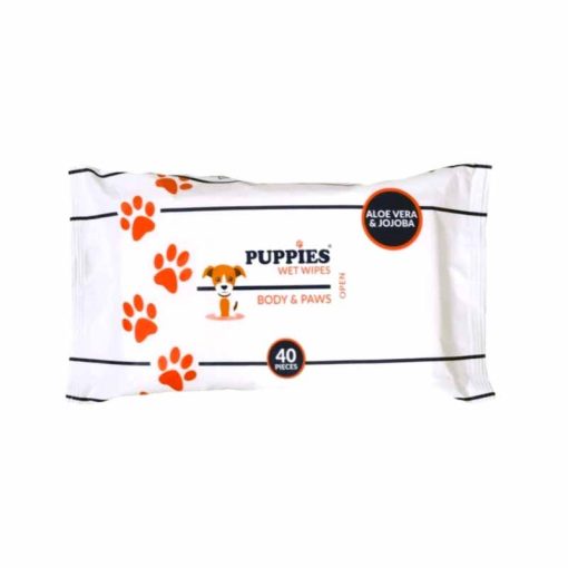 PUPPIES törlőkendő 40db Body&Paws Nedvestörlőkendő 20x16cm