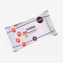 PUPPIES törlőkendő 40db Body&Paws Nedvestörlőkendő 20x16cm