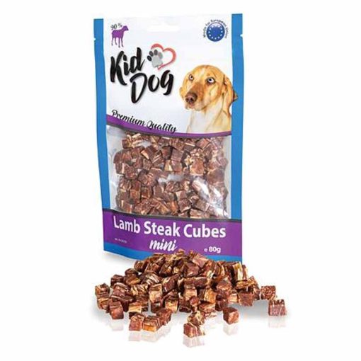 KIDDOG Mini Lamb Steak Cubes jutalomfalat kutyák részére 80g (bárány)