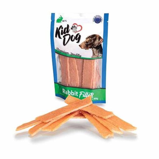 KIDDOG Rabbit Fillets nyúlhús 80g jutalomfalat kutyáknak