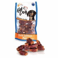 KIDDOG Duck Salmon strips Kacsa-Lazac 80g jutalomfalat kutyák részére