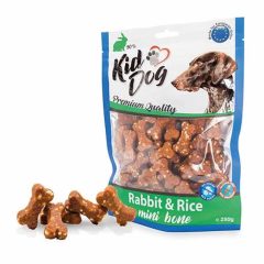   KIDDOG Rabbit & Rice mini bone Nyúl+Rízs csontok 250g jutalomfalat kutyák részére