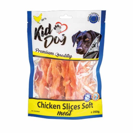 KIDDOG Chicken Slices Soft meat 250g jutalomfalat kutyák részére