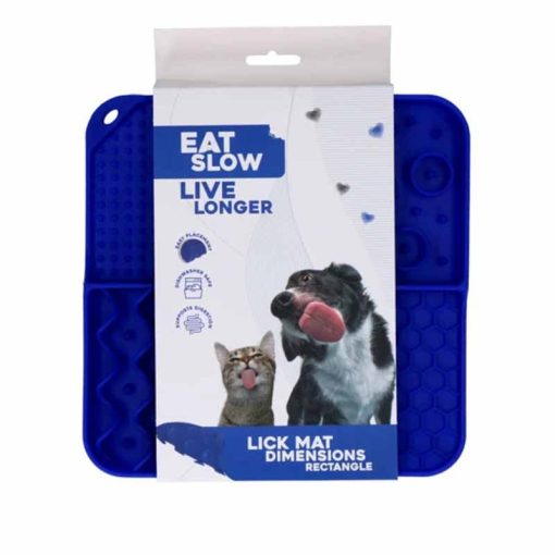EAT SLOW LIVE LONGER Fun & Relax Lick Mat Kék cca.21x21cm
