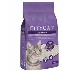   Citycat csomósodó fehér bentonit macskaalom Levendula illattal 10L