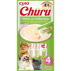 INABA CAT CHURU PÜRÉ Csirke+Fésűkagyló 4x14g