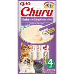 INABA CAT CHURU PÜRÉ Csirke+Garnéla 4x14g