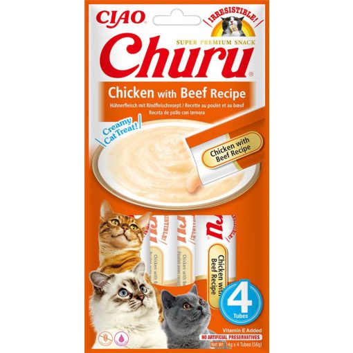 INABA CAT CHURU CIAO Csirke+Marha 4x14g