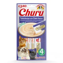 INABA CAT CHURU CIAO Tonhal+Kagyló 4x14g