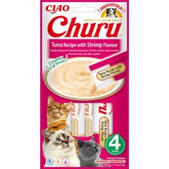INABA CAT CHURU CIAO Tonhal+Garnéla 4x14g