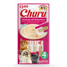 INABA CAT CHURU CIAO Tonhal+Garnéla 4x14g