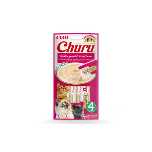 INABA CAT CHURU CIAO Tonhal+Garnéla 4x14g