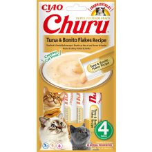 INABA CAT CHURU CIAO Tonhal+Bonito Flakes 4x14g