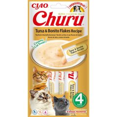 INABA CAT CHURU CIAO Tonhal+Bonito Flakes 4x14g