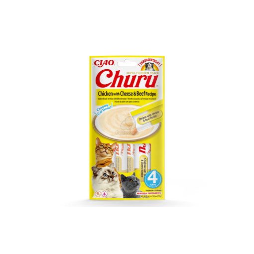 INABA CAT CHURU CIAO Csirke+Sajt+Marha 4x14g