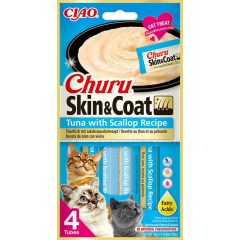 INABA CAT CHURU SKIN&COAT Tonhal+Fésűkagyló 4x14g